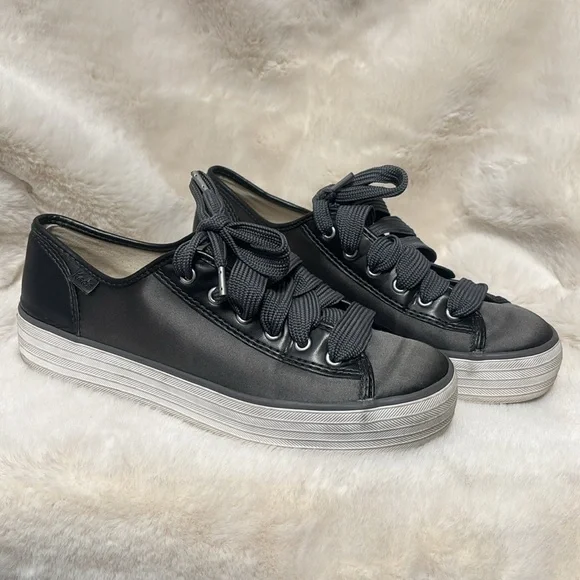 Keds Women's grey satin and leather Sneakers - Picture 5 of 10